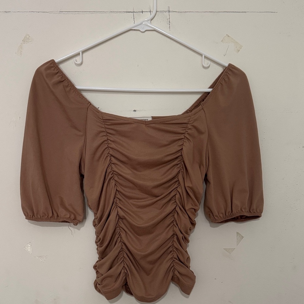 Ruched Brown Women's Top
